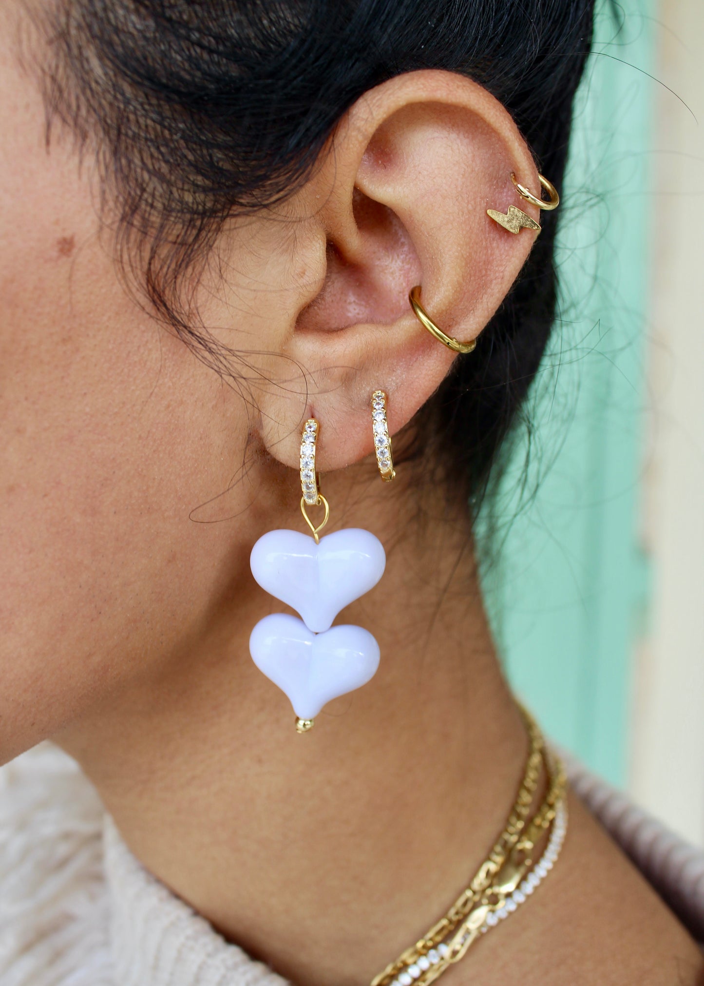 DOUBLE HEART EARRING