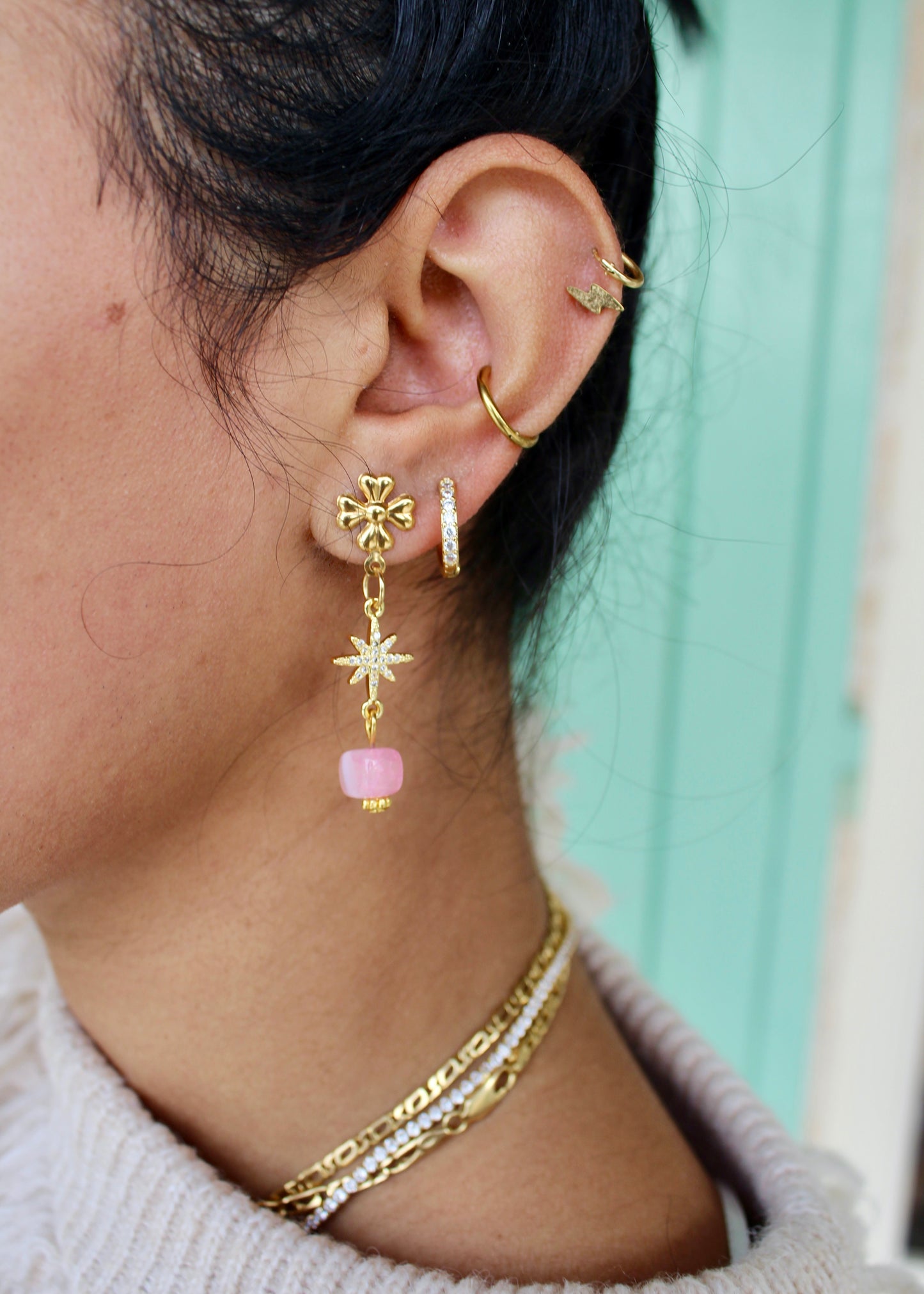 PINK ICECUBE EARRING