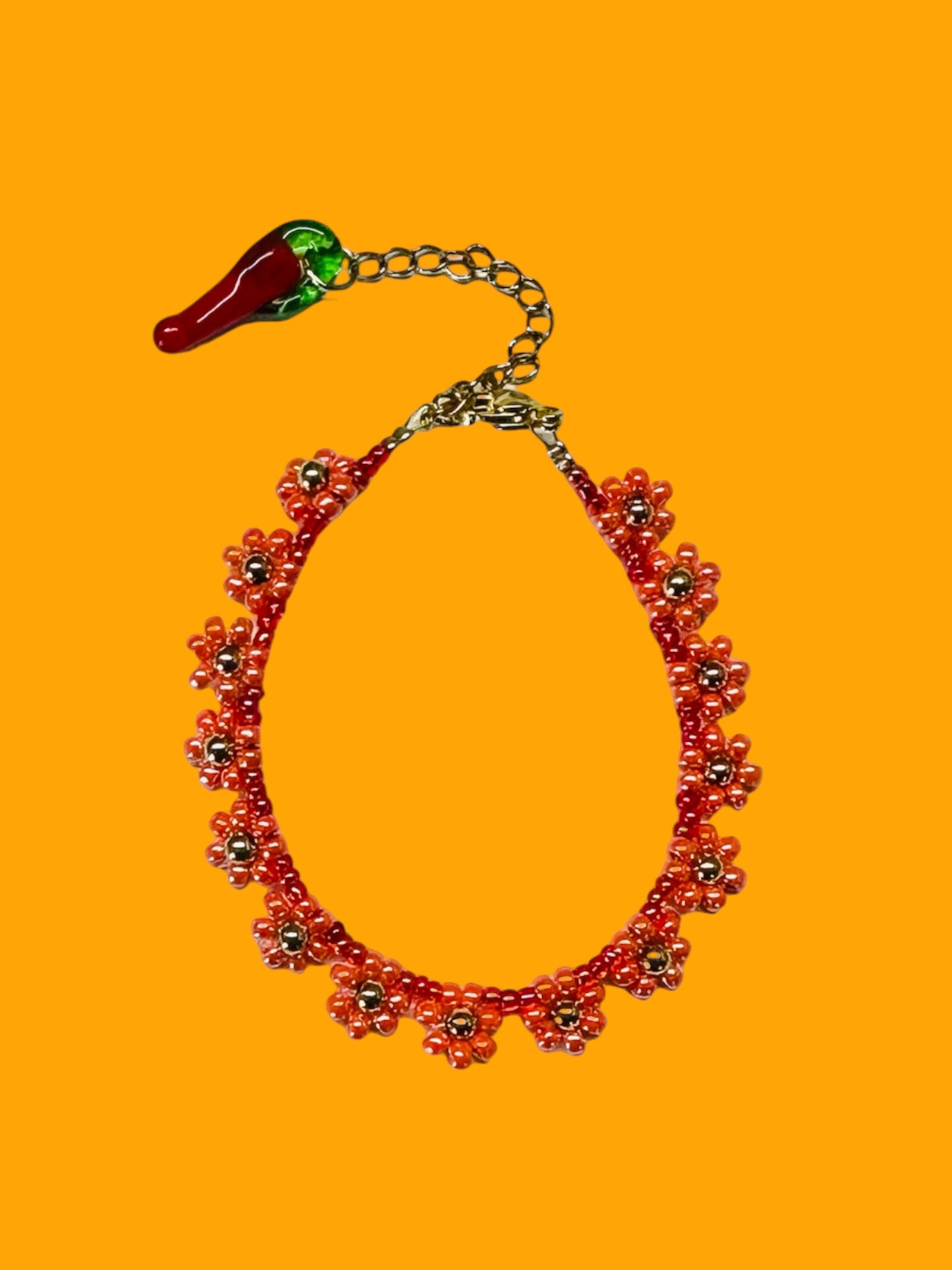 ORANGE FLOWER BRACELET